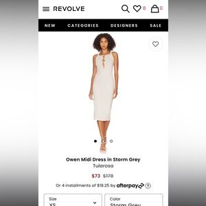 Owen Midi Dress in Storm Grey Tularosa